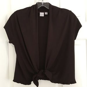 Nordstrom Caslon Shawl Top Chocolate Brown Petite Small